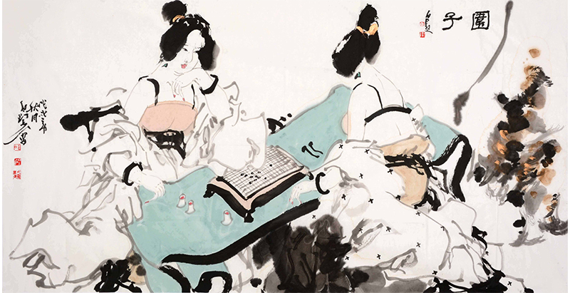 著名画家白野夫人物画欣赏
