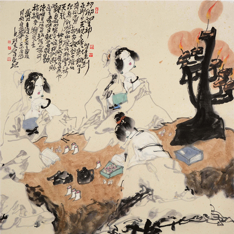著名画家白野夫人物画欣赏